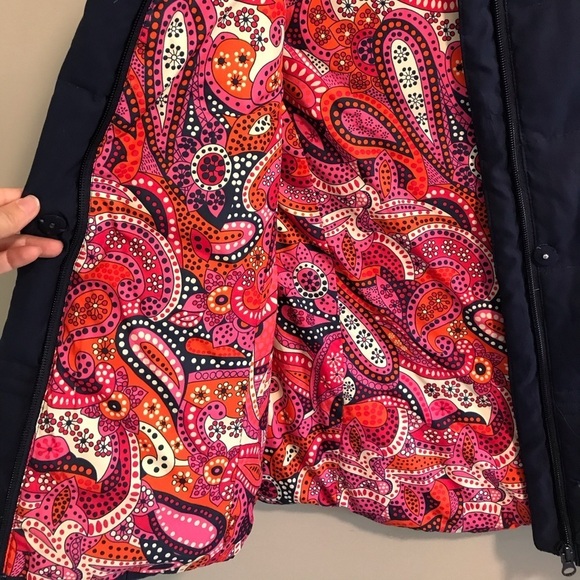 Lilly Pulitzer Reversible Navy Mave Puffer Vest - Picture 7 of 13